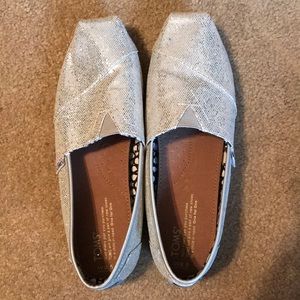 Sparkly Silver TOMS
